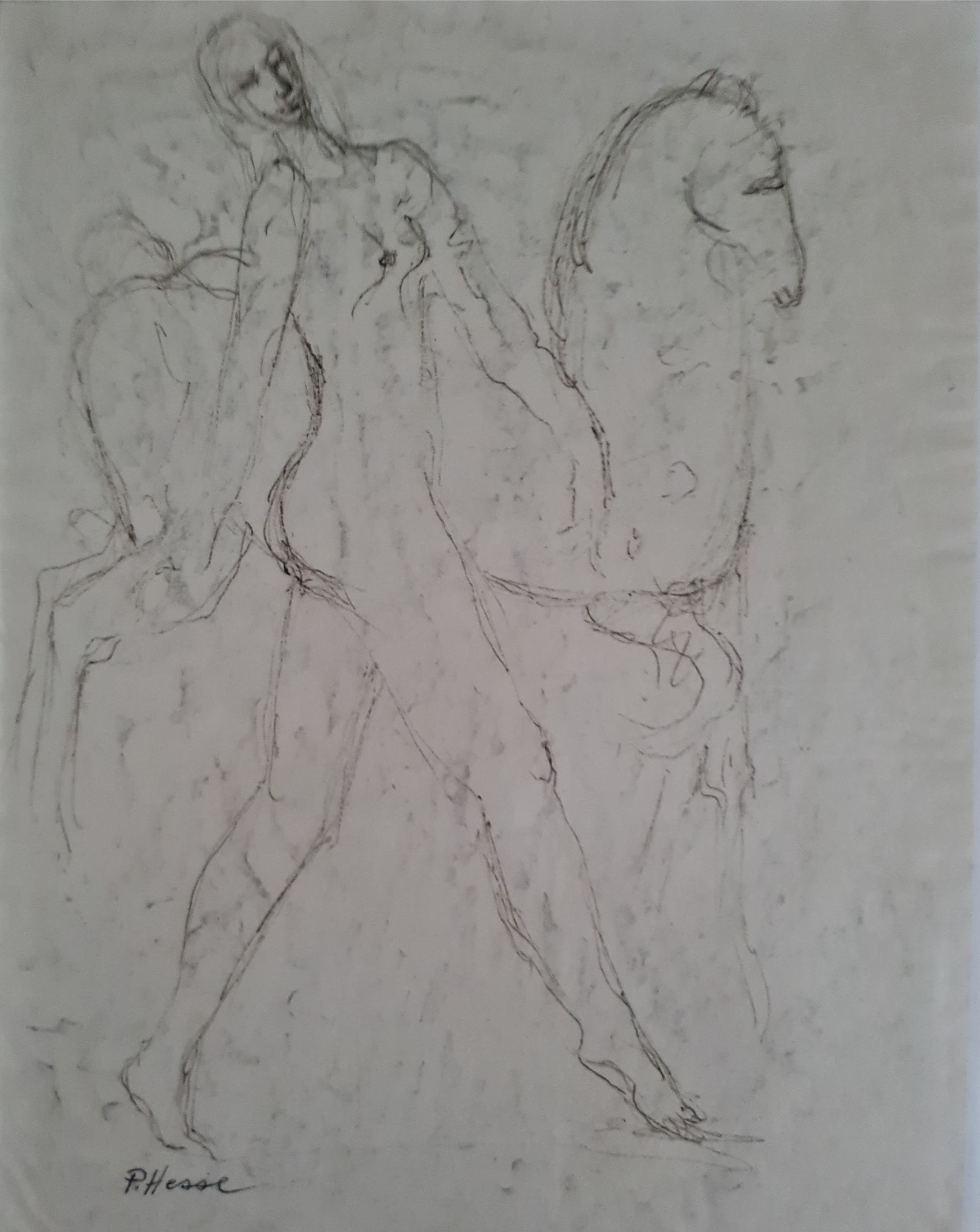 Frau mit Pferd